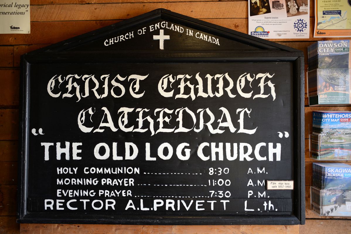02B Church Of England In Canada Christ Church Cathedral The Old Log Church Sign In Whitehorse Yukon